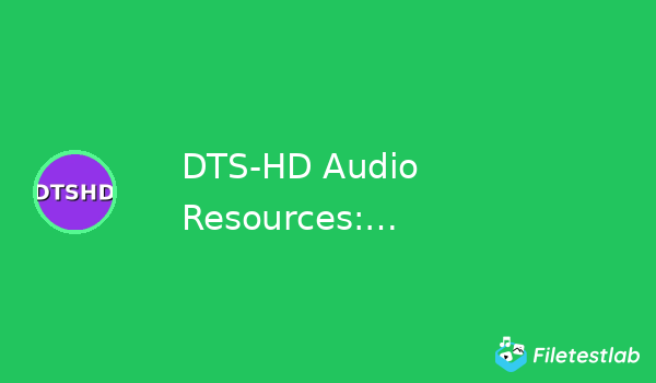 DTS-HD Audio Resources: Lossless Encoding and Blu-ray Production